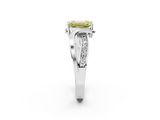 White gold Fancy Yellow Emerald  Solitaire Twisted Band with Prong Setting_5
