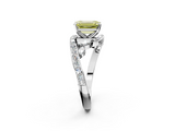 White gold Fancy Yellow Emerald  Solitaire with Pavé Twist Band and Four-Prong Setting_58