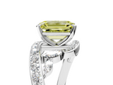 White gold Fancy Yellow Emerald  Solitaire with Pavé Twist Band and Four-Prong Setting_61