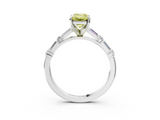 White gold Fancy Yellow Emerald  Solitaire with Side Baguettes and Channel Set Band_66