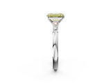 White gold Fancy Yellow Emerald  Solitaire with Tapered Baguette Side Stones on a Classic Band with Four-Prong Setting_74