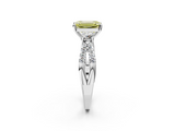 White gold Fancy Yellow Emerald  Three-Stone Diamond Ring with Pavé Split Shank and Four-Prong Setting_65