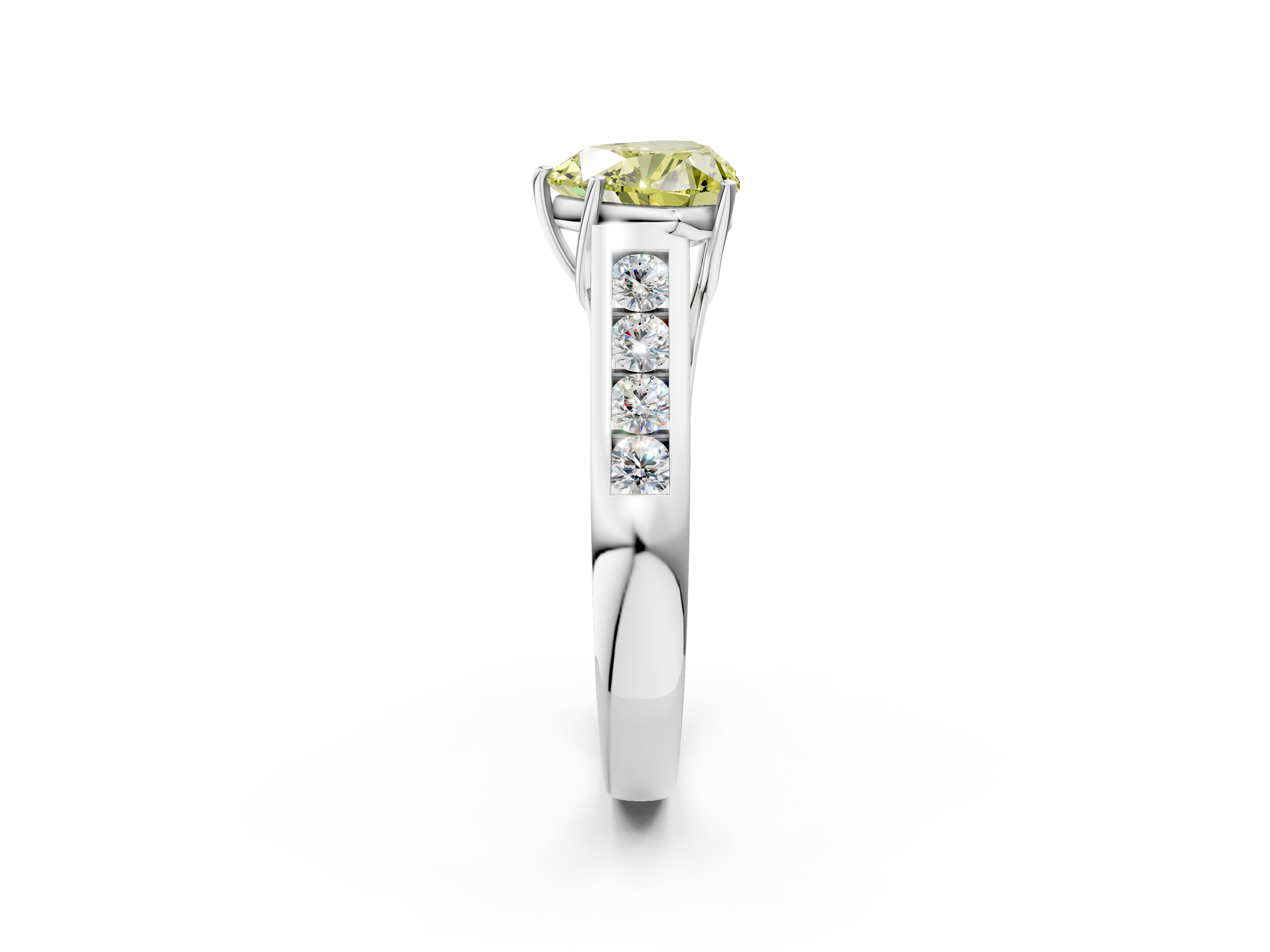 White gold Fancy Yellow Heart  Brilliant Channel-Set Solitaire Ring with Four-Prong Setting_22