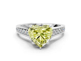 White gold Fancy Yellow Heart  Brilliant Cut Diamond Engagement Ring with Pavé Band and Four-Prong Setting_49