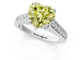 White gold Fancy Yellow Heart  Brilliant Cut Diamond Engagement Ring with Pavé Band and Four-Prong Setting_49