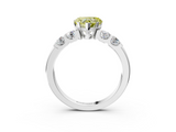 White gold Fancy Yellow Heart  Brilliant Cut Diamond Five-Stone Prong Set Engagement Ring with Channel Band_6