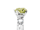 White gold Fancy Yellow Heart  Brilliant Cut Diamond Five-Stone Prong Set Engagement Ring with Channel Band_8