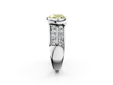 White gold Fancy Yellow Heart  Brilliant Diamond Channel Set Wide Band Ring with Bezel Setting_22