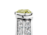 White gold Fancy Yellow Heart  Brilliant Diamond Channel Set Wide Band Ring with Bezel Setting_25