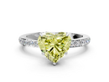 White gold Fancy Yellow Heart  Brilliant Pavé Band Solitaire with Four-Prong Setting_58