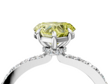 White gold Fancy Yellow Heart  Brilliant Pavé Band Solitaire with Four-Prong Setting_62
