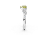 White gold Fancy Yellow Heart  Brilliant Solitaire with Leaf Motif Band and Four-Prong Setting_65