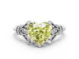 White gold Fancy Yellow Heart  Brilliant Solitaire with Pave Band and Four-Prong Setting_20