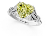 White gold Fancy Yellow Heart  Brilliant Solitaire with Pave Band and Four-Prong Setting_21