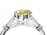 White gold Fancy Yellow Heart  Brilliant Solitaire with Pave Band and Four-Prong Setting_24