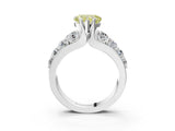 White gold Fancy Yellow Heart  Brilliant Solitaire with Side Stones on a Pave Band and Four-Prong Setting_33