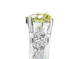 White gold Fancy Yellow Heart  Brilliant Solitaire with Side Stones on a Pave Band and Four-Prong Setting_35