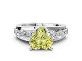 White gold Fancy Yellow Heart  Brilliant Solitaire with Side Stones on a Pave Band and Four-Prong Setting_61
