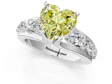 White gold Fancy Yellow Heart  Brilliant Solitaire with Side Stones on a Pave Band and Four-Prong Setting_62