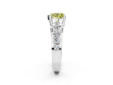 White gold Fancy Yellow Heart  Brilliant Solitaire with Side Stones on a Pave Band and Four-Prong Setting_64