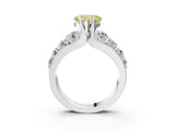 White gold Fancy Yellow Heart  Brilliant Solitaire with Side Stones on a Pave Band and Four-Prong Setting_64