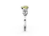 White gold Fancy Yellow Heart  Cluster Diamond Engagement Ring with Pavé Band and Four-Prong Setting_64
