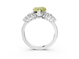 White gold Fancy Yellow Heart  Cluster Diamond Engagement Ring with Pavé Band and Four-Prong Setting_65