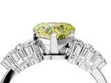 White gold Fancy Yellow Heart  Cluster Diamond Engagement Ring with Pavé Band and Four-Prong Setting_67