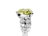 White gold Fancy Yellow Heart  Cluster Diamond Engagement Ring with Pavé Band and Four-Prong Setting_68