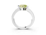 White gold Fancy Yellow Heart Cut Brilliant Channel-Set Diamond Ring with Bezel Prong Setting_15