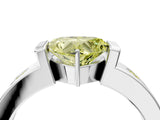White gold Fancy Yellow Heart Cut Brilliant Channel-Set Diamond Ring with Bezel Prong Setting_16