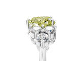 White gold Fancy Yellow Heart Cut Brilliant Diamond Cluster Accent Solitaire Ring with Prong Setting_29