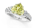 White gold Fancy Yellow Heart Cut Brilliant Diamond Pavé Band with Six-Prong Setting_13