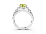 White gold Fancy Yellow Heart Cut Brilliant Diamond Pavé Band with Six-Prong Setting_15