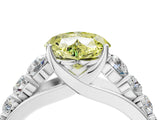 White gold Fancy Yellow Heart Cut Brilliant Diamond Pavé Band with Six-Prong Setting_16