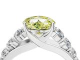 White gold Fancy Yellow Heart Cut Brilliant Diamond Pavé Band with Six-Prong Setting_16
