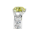 White gold Fancy Yellow Heart Cut Brilliant Diamond Pavé Band with Six-Prong Setting_17