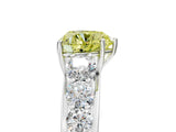 White gold Fancy Yellow Heart Cut Brilliant Diamond Pavé Band with Six-Prong Setting_17