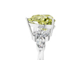 White gold Fancy Yellow Heart Cut Brilliant Diamond Solitaire Ring with Pear Side Stones and Four-Prong Setting_11
