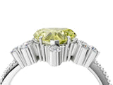 White gold Fancy Yellow Heart Cut Brilliant Diamond with Cluster Setting on a Beaded Band and Four-Prong Setting_22