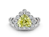 White gold Fancy Yellow Heart Cut Brilliant Milgrain Pave Heart Band Solitaire Ring_12