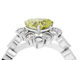 White gold Fancy Yellow Heart Cut Brilliant Milgrain Pave Heart Band Solitaire Ring_16