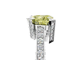 White gold Fancy Yellow Heart Cut Brilliant Split Shank Pave Solitaire Ring with Four-Prong Setting_5