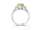 White gold Fancy Yellow Heart Cut Brilliant Three-Stone Diamond Ring with Pavé Band and Four-Prong Setting_18
