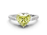 White gold Fancy Yellow Heart  Cut Cathedral Pave Diamond Engagement Ring with Six-Prong Setting_32