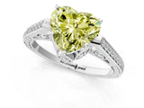 White gold Fancy Yellow Heart  Cut Cathedral Pave Diamond Engagement Ring with Six-Prong Setting_33