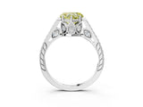 White gold Fancy Yellow Heart  Cut Cathedral Pave Diamond Engagement Ring with Six-Prong Setting_35