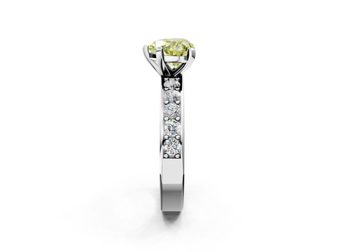White gold Fancy Yellow Heart  Cut Channel Set Diamond Engagement Ring with Four-Prong Setting_259