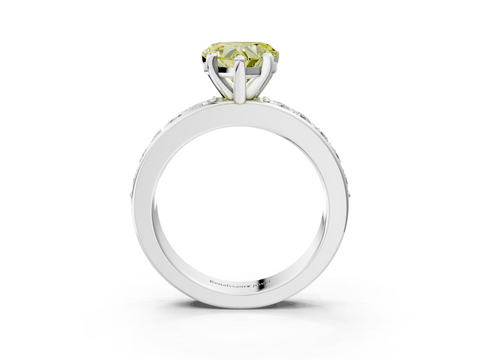 White gold Fancy Yellow Heart  Cut Channel Set Diamond Engagement Ring with Four-Prong Setting_260