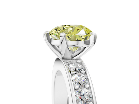 White gold Fancy Yellow Heart  Cut Channel Set Diamond Engagement Ring with Four-Prong Setting_262